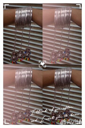 Браслет с подвесками восточный бохо хиппи кольцами