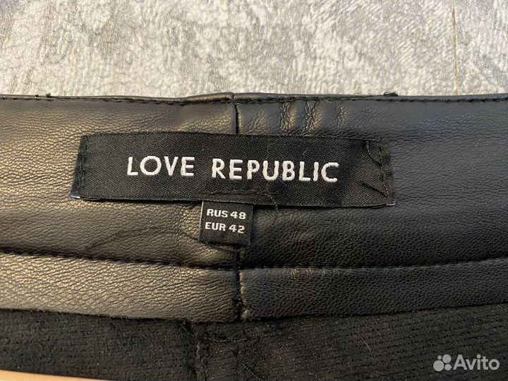 Кожаные брюки женские 48 50