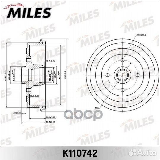 Барабан тормозной K110742 Miles