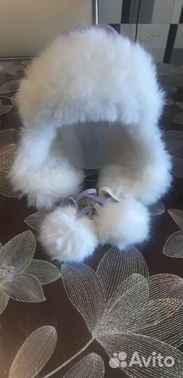 Шапка зимняя для девочки 4-6 лет