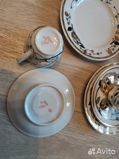 Кофейный сервиз Золотая роза