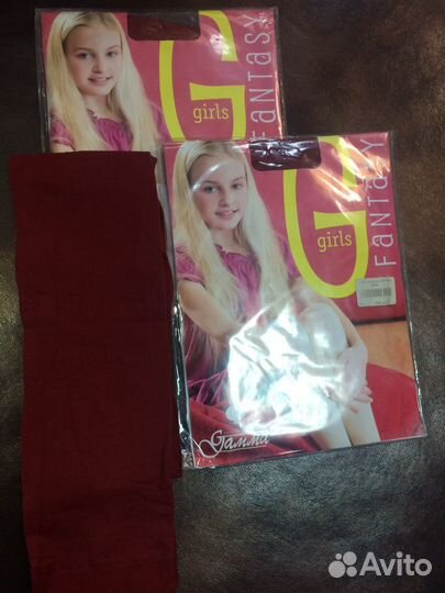 Колготки бордовые, красные 128-146