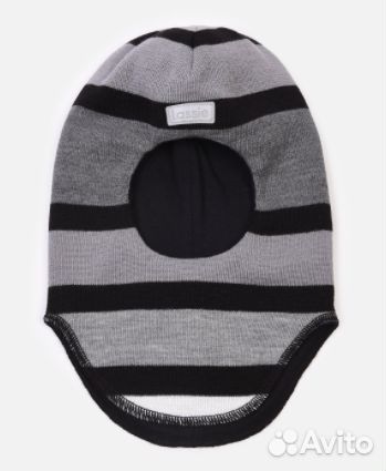 Шлем зимний lassie шерсть хлопок серый синий