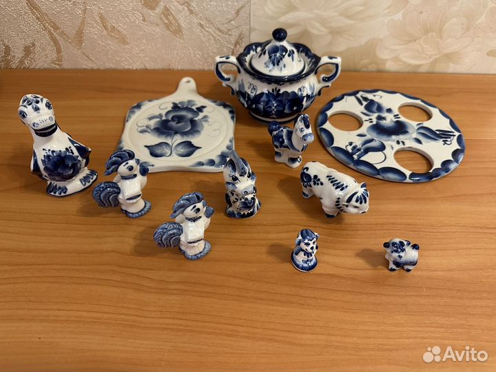 Гжель фигурки посуда