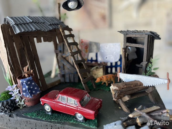 Макет поделка деревенский дворик