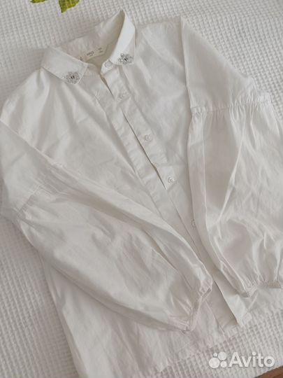 Юбка школьная dress cod синяя и белая блузка Zara