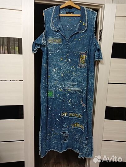 Платье рваное хлопок большой размер