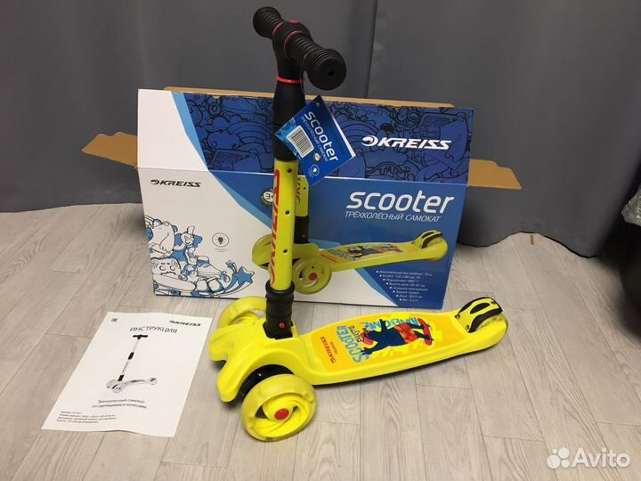 Самокат детский новый трехколесный kreiss