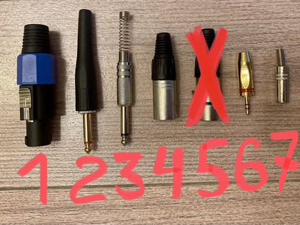 Разъемы XLR, Jack, Mini-jack, Speakon