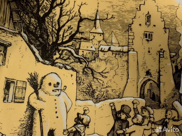 Немецкая Редкая Настенная Тарелка. Фарфор. Зима