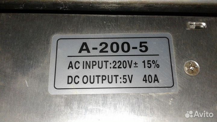 Блок питания A-200-5 200W 5V 40A