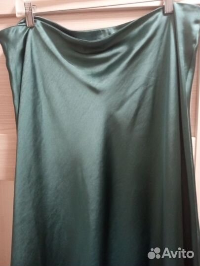 Атласная юбка миди 58-60