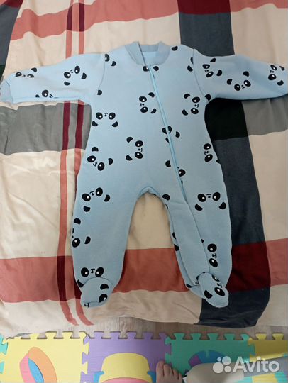 Флисовый комбинезон 68+шапка на пуговке