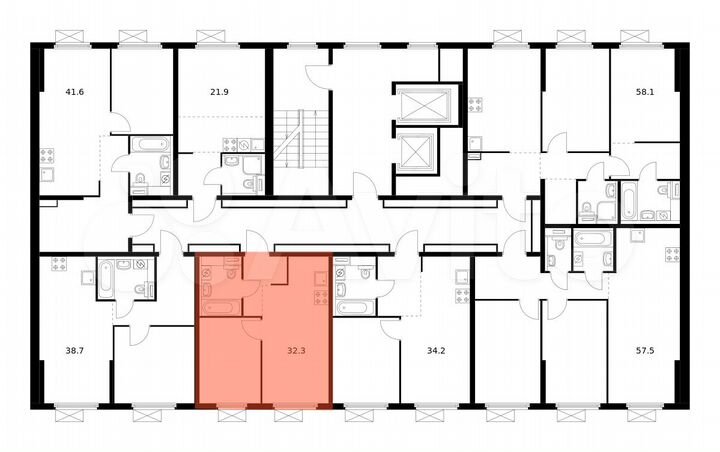 1-к. квартира, 32,3 м², 15/16 эт.