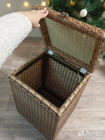 Короб плетеный с крышкой
