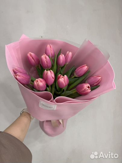 Тюльпаны розовые букет