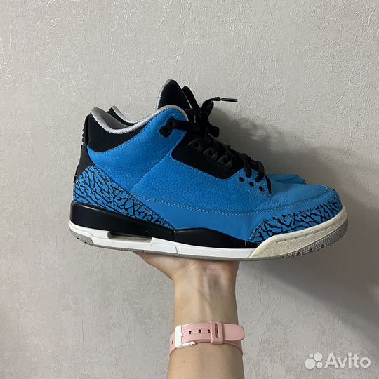 Кроссовки jordan 3 retro pwdr blue 41 8 us