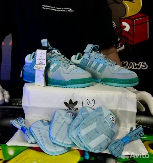 Bad Bunny x adidas Forum Buckle Low Blue Tint