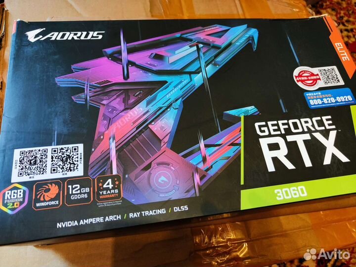 Видеокарта gigabyte Rtx 3060 aorus elite 12GB