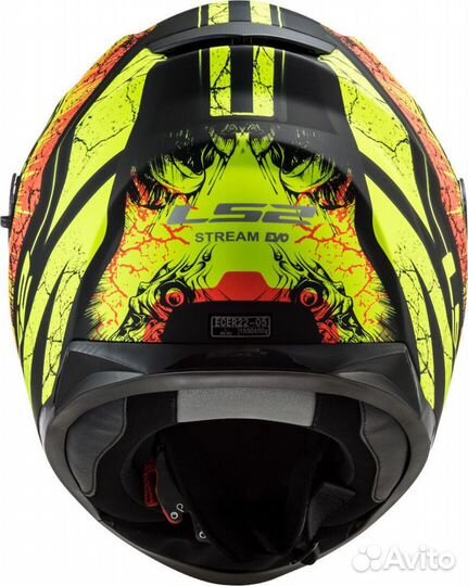 LS2 Мотошлем FF320 stream EVO throne (зелено-черн)