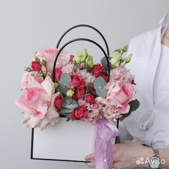 Сумка с цветами розы