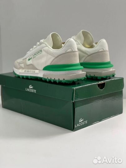 Кроссовки lacoste белые с зеленым 40-45