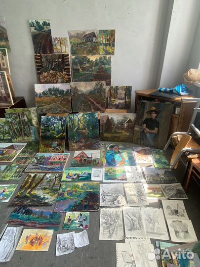 Картина на картоне без подрамника 