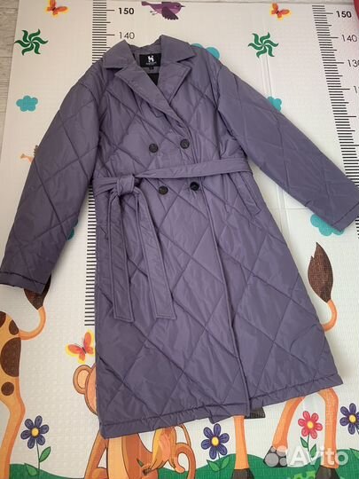 Плащ новый демисезонный стеганый миди 44-46 р