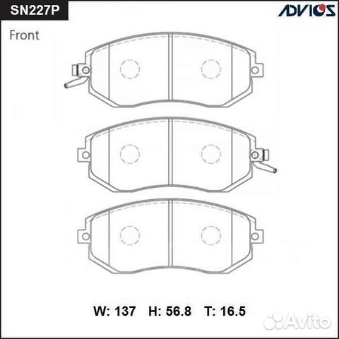 Тормозные колодки передние Subaru GD 2000 - 2015