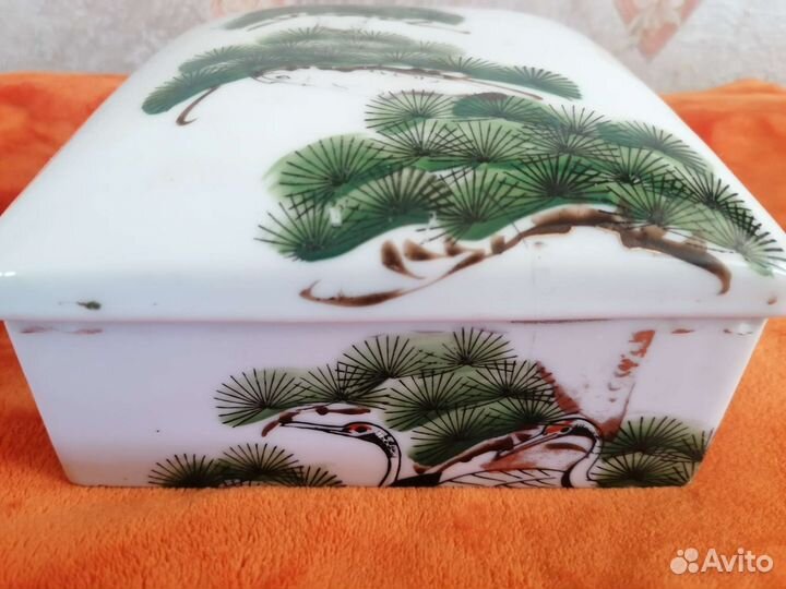 Шкатулка фарфор старый Китай