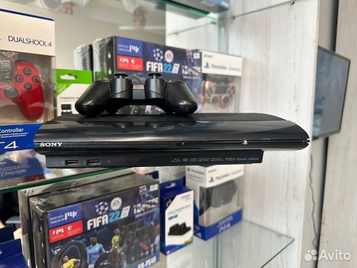 Ps3 Super Slim 500gb прошитая+2 геймпада