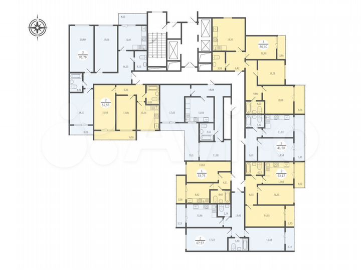 2-к. квартира, 67,6 м², 10/25 эт.