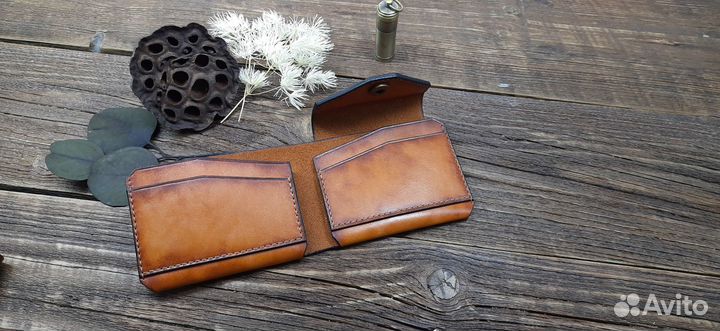 Кошелек кожаный мужской ручной работы