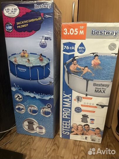 Новый бассейн каркасный 305*76 с фильтр насосом