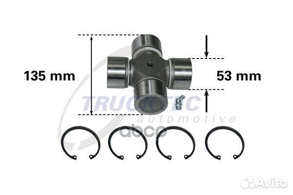 TruckTec 0134013 крестовина кардана 53x135 MB 0