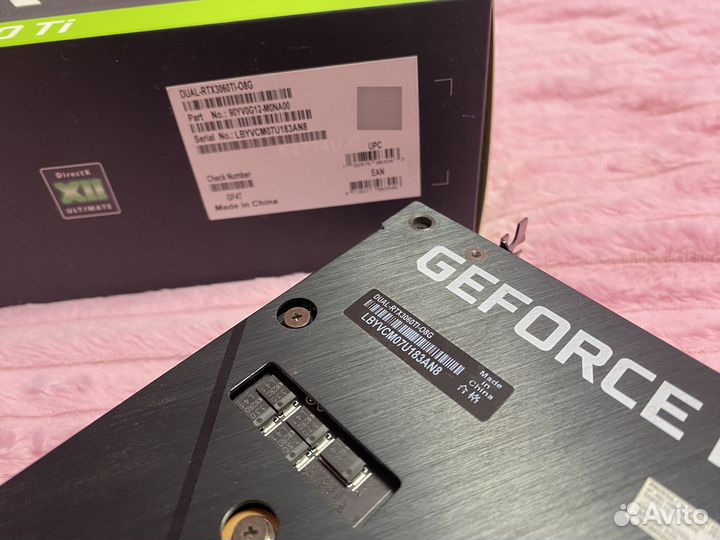 Видеокарта asus GeForce RTX 3060 Ti Dual OC 8gb