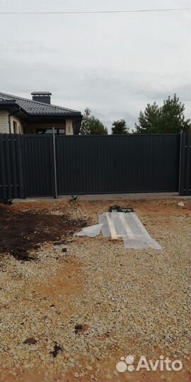 Откатные ворота+установка