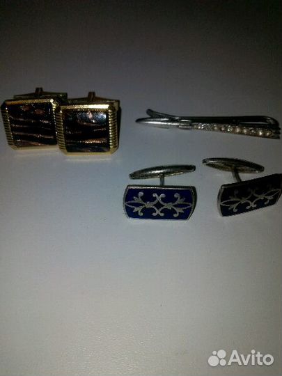 Запонки мужские и держатель для галстука СССР