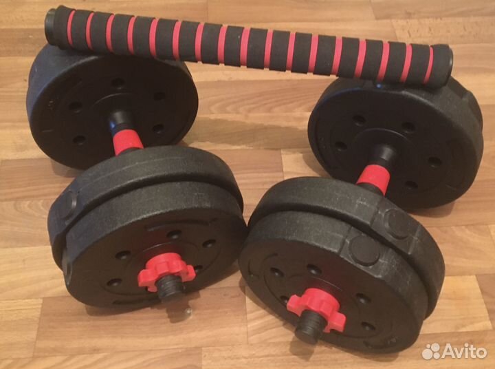 Гантели разборные. 2 штуки по 7,5 килограммов