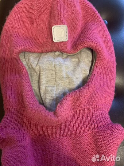 Шапка шлем для девочки 52 54 зима