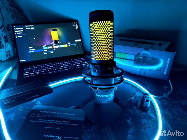 Микрофон hyperx QuadCast S (USB, RGB подсветка)