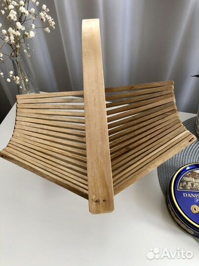 Винтажная ваза для фруктов деревянная СССР