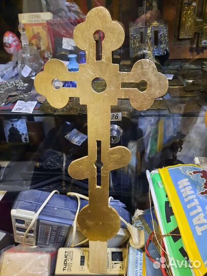Кресты церковная утварь 7 шт золото фанера выпилов