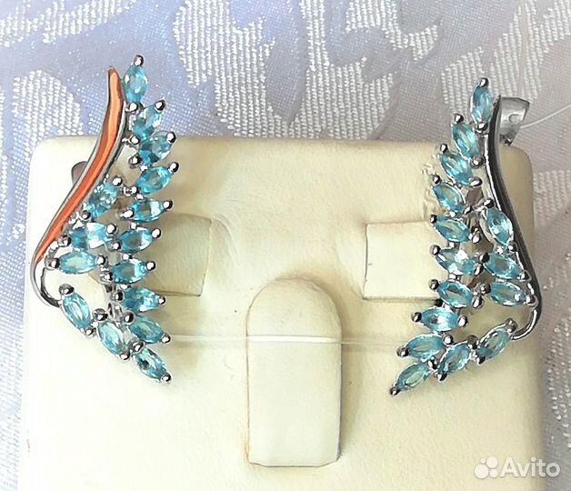 Серьги серебро кварц С231