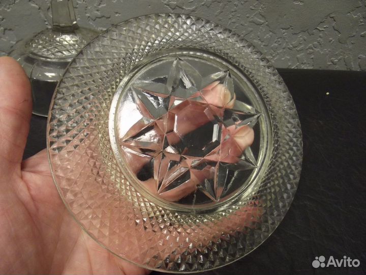 Масленка стекло СССР 60-х годов