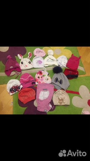 Шапки шлемы панамки повязка косынка берет, варежки