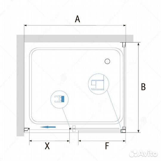 Душ. уголок RGW 80x170 Черный Passage 350876178-14