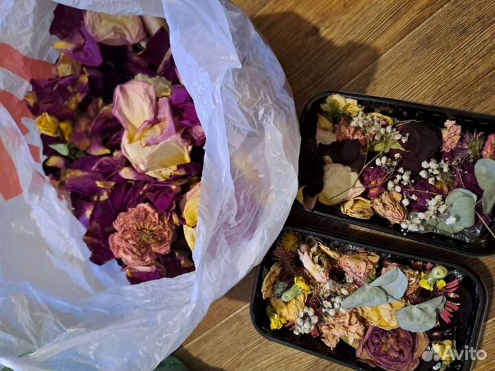 Сухие лепестки цветов, сухоцветы пакет