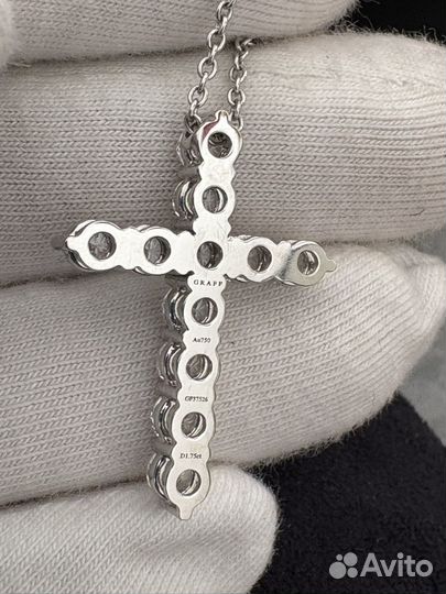 Колье Graff крест золотое с бриллиантами