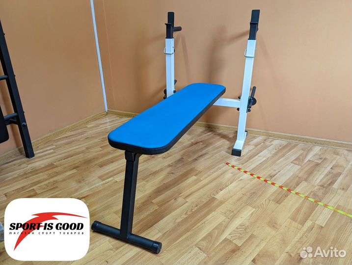 Стойка для жима со складной скамьей